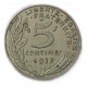 Франция 5 Сентим 1977 год