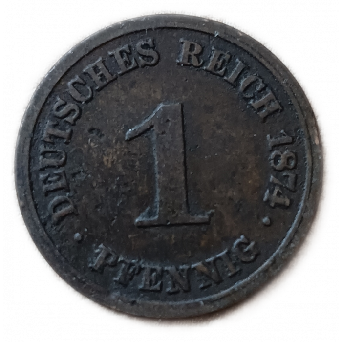Германия 1 пфенниг 1874 год D