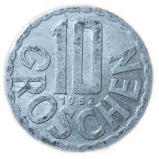 Австрия 10 Грошей 1952 год