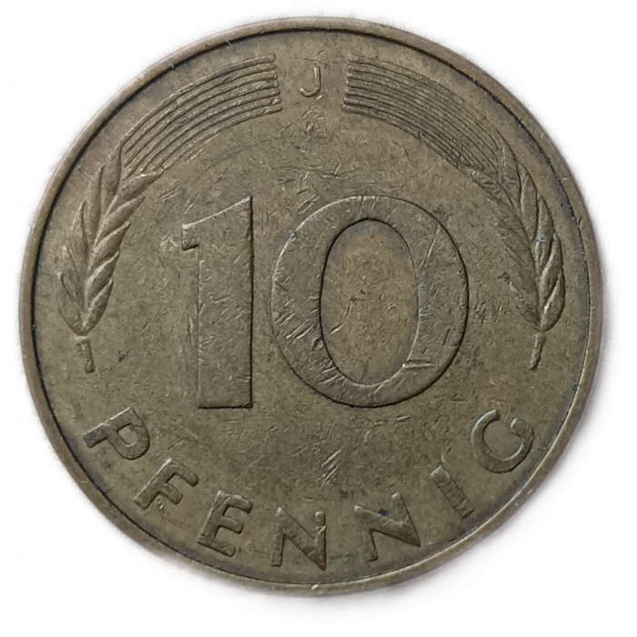Германия, ФРГ 10 Пфеннигов 1981 год , J