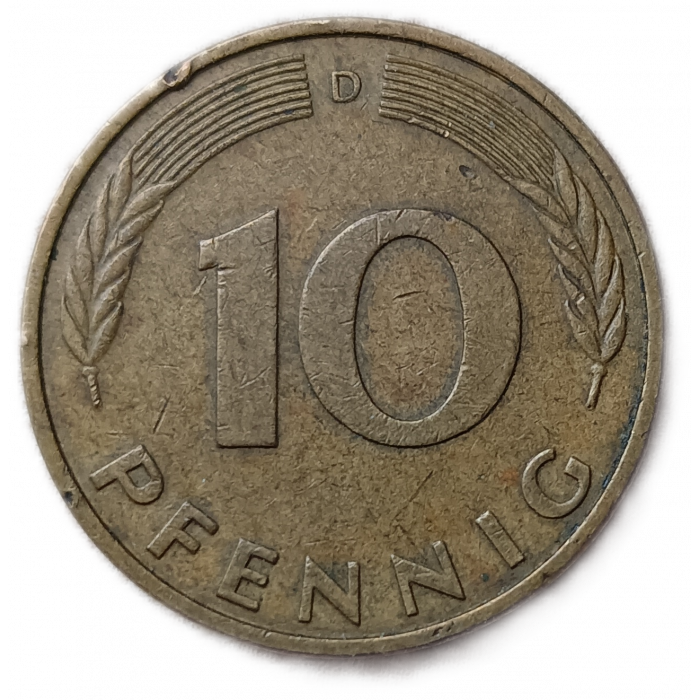 Германия , ФРГ 10 Пфеннигов 1984 год , D