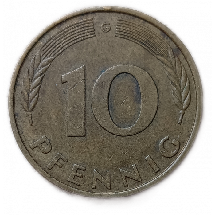 Германия, ФРГ 10 Пфеннигов 1989 год , G