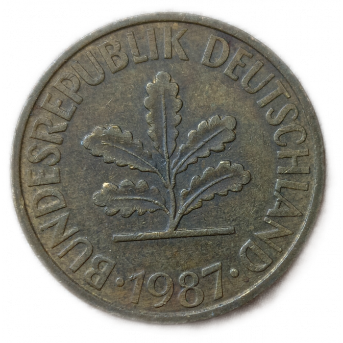 Германия , ФРГ 10 Пфеннигов 1987 год , D