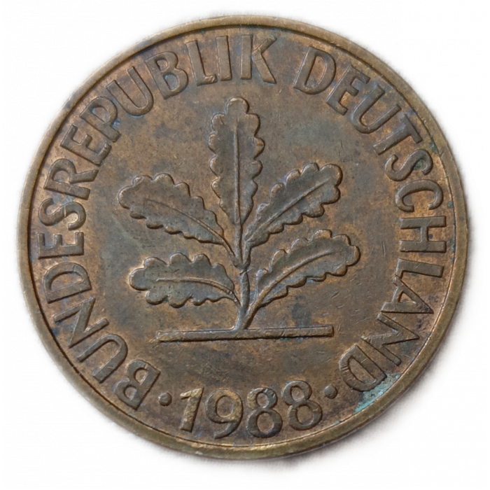 Германия , ФРГ 10 Пфеннигов 1988 год , G