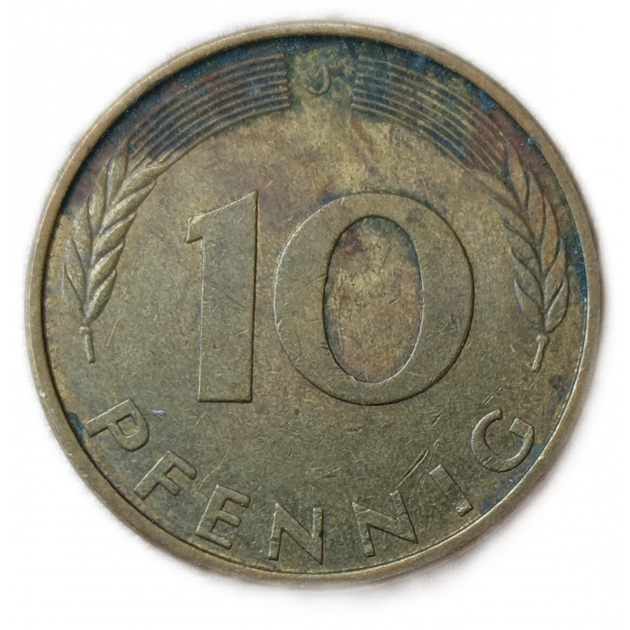 Германия , ФРГ 10 Пфеннигов 1992 год , J
