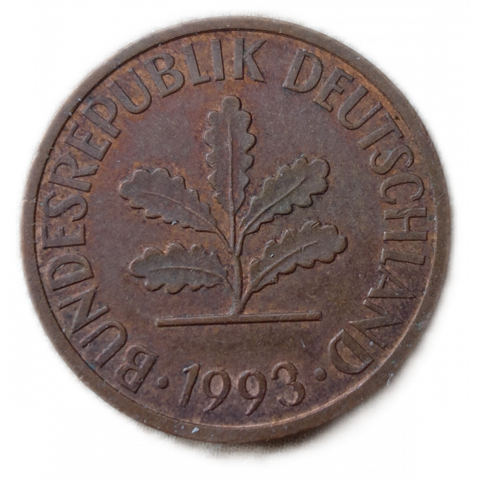 Германия , ФРГ 2 Пфеннига 1993 год , G
