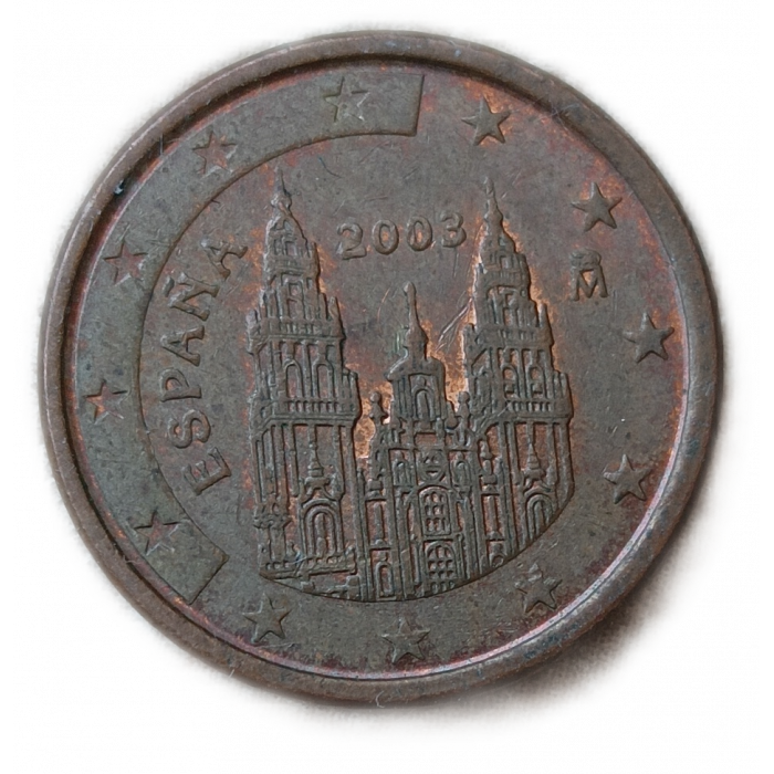 Испания 1 Евроцент 2003 год Собор Сантьяго де Компостела