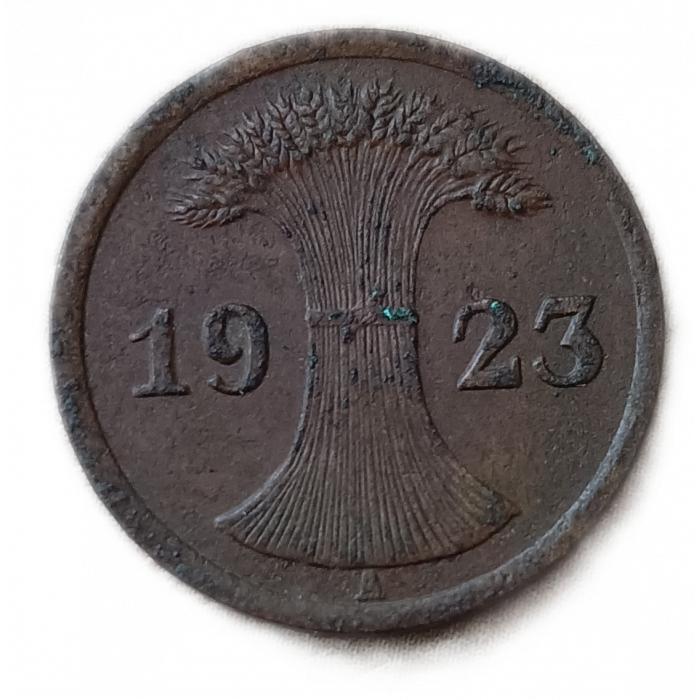 Германия 2 Рентенпфеннига 1923 год , А , Веймарская республика