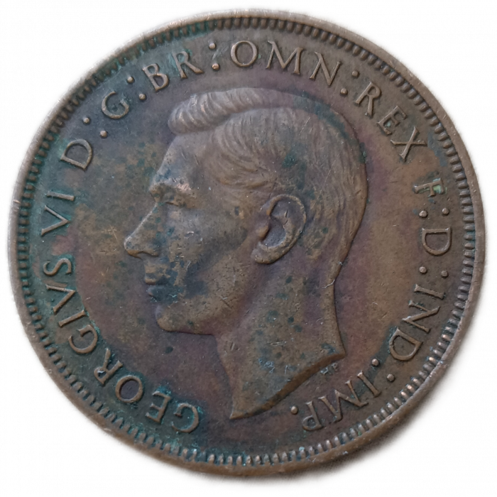 Великобритания 1 Пенни 1940 год Король Георг 6