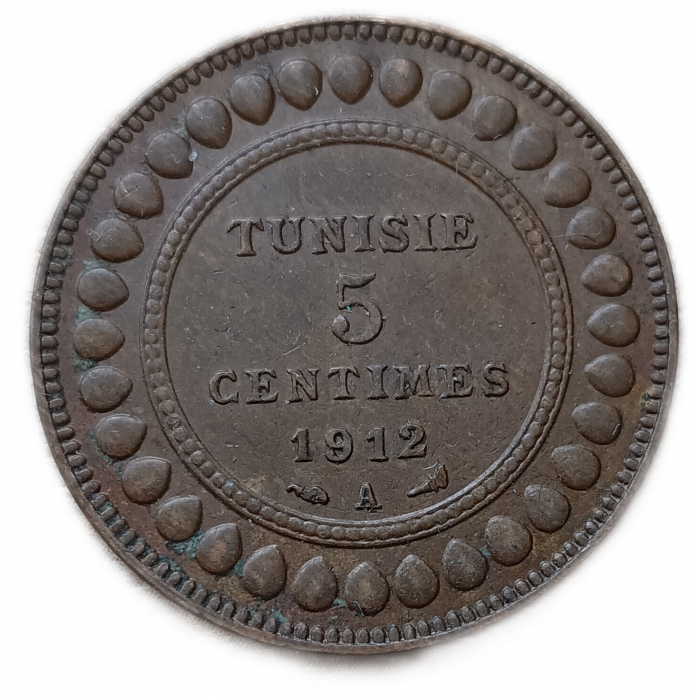 Тунис 5 сентим 1912 год Французский протекторат