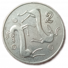 Кипр 2 цента 1994 год Стилизованные козы