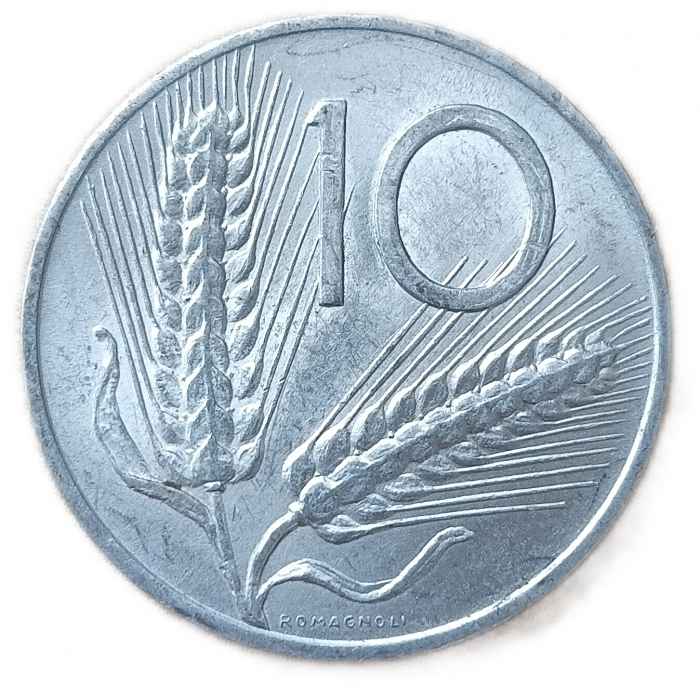 Италия 10 лир 1955 год Плуг