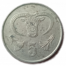 Кипр 5 центов 1983 год Бык