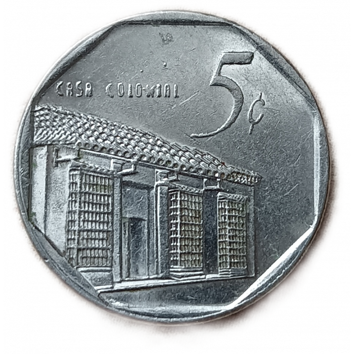 Куба 5 сентаво 2000 год Дом в колониальном стиле