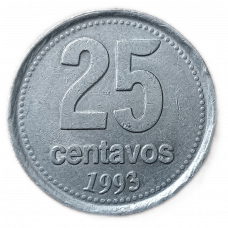 Аргентина 25 Сентаво 1993 год