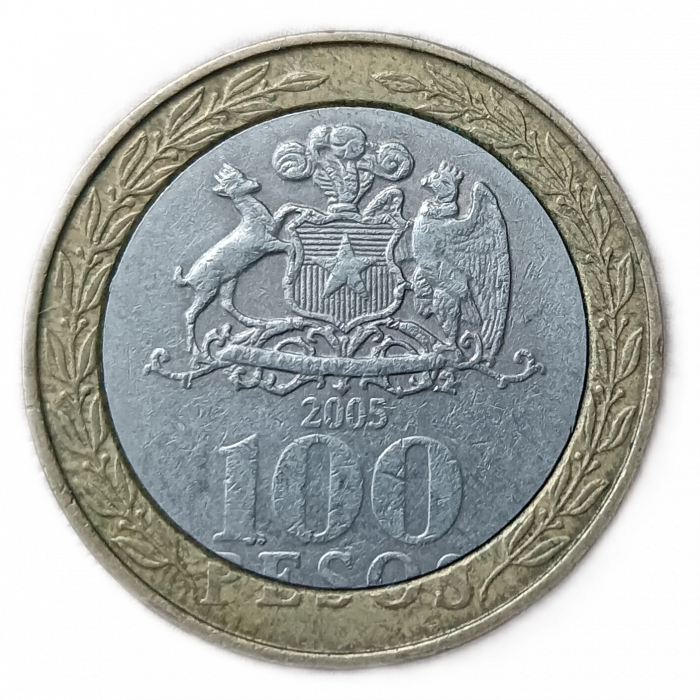 Чили 100 Песо 2005 год Индеец Мапуче