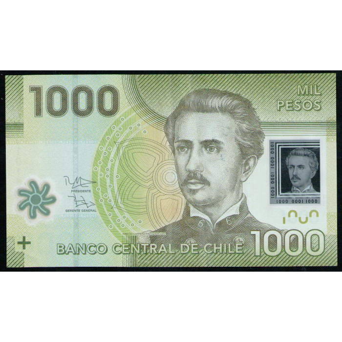 Чили 1000 Песо 2012 год VF Игнасио Каррера Пинто Национальный цветок Чили Колокольчик Лапагерия розовая Гуанако