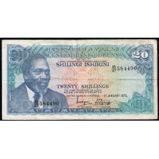 Кения 20 Шиллингов 1975 год , Президент Джомо Кениата , Львы