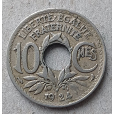 Франция 10 Сентим 1924 год