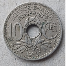 Франция 10 Сентим 1931 год