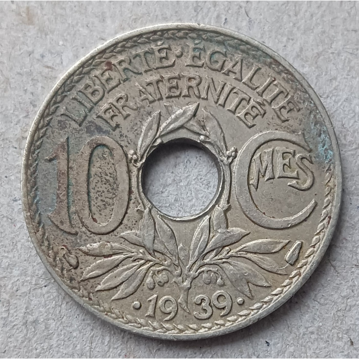 Франция 10 Сентим 1939 год