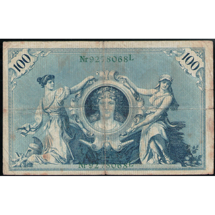 Германия 100 Марок 1908 год Зелёная печать
