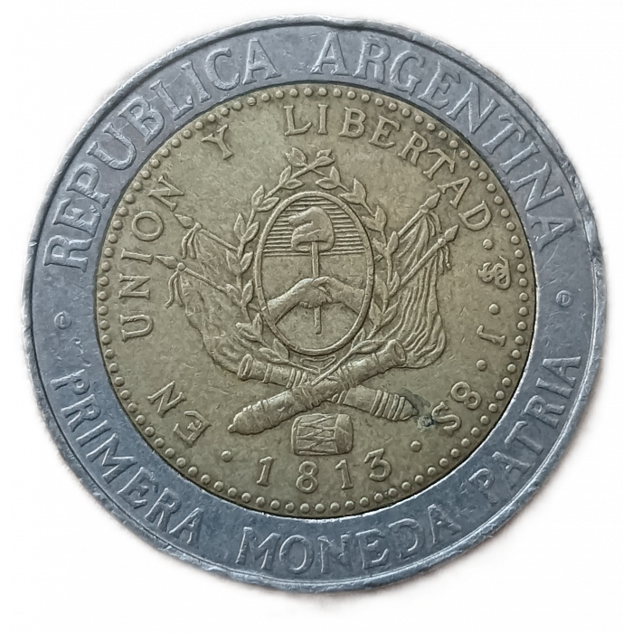 Аргентина 1 Песо 2009 год , Майское солнце , Биметалл  