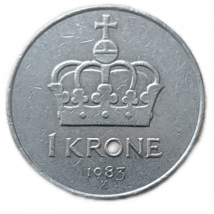 Норвегия 1 крона 1983 год Олаф 5 