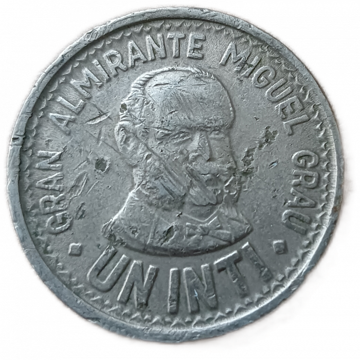 Перу 1 инти 1987 год Адмирал Мигель Грау Семинарио