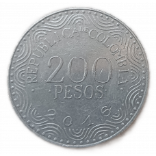 Колумбия 200 Песо 2016 год Попугай Красный ара