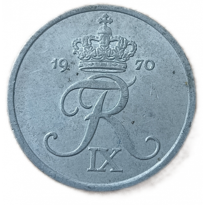 Дания 2 Эре 1970 год Король Фредерик 9