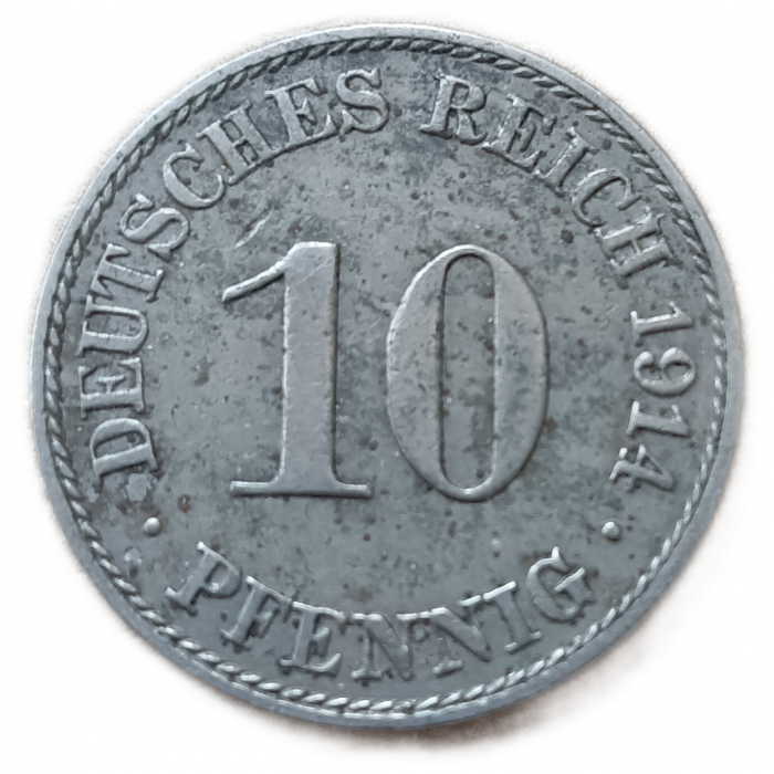 Германия 10 пфеннигов 1914 год А