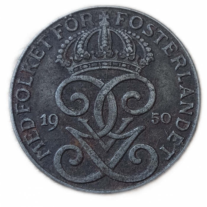 Швеция 2 Эре 1950 год Густав 5