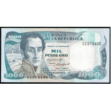 Колумбия 1000 Песо 1984 год , XF, Симон Боливар , Монумент Героям 