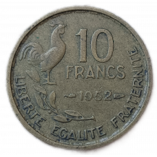 Франция 10 Франков 1952 год , Петух 