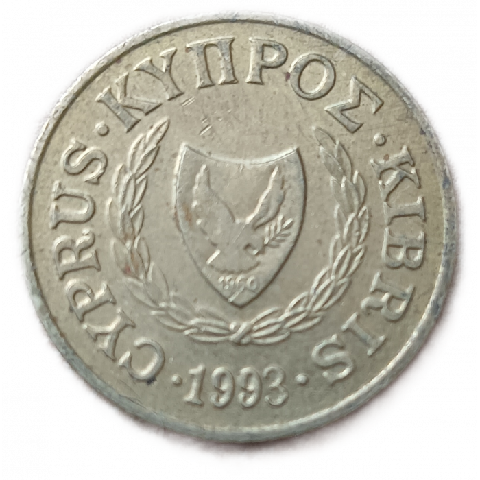 Кипр 2 цента 1993 год Стилизованные козы