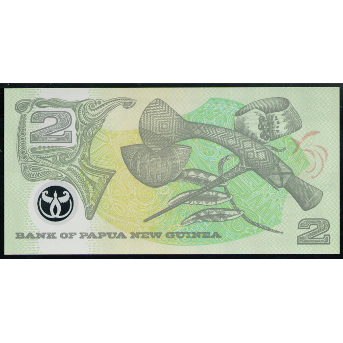 Папуа Новая Гвинея 2 кина 1991 год UNC 9-ые Южные Тихоокеанские игры Райская птица Артефакты
