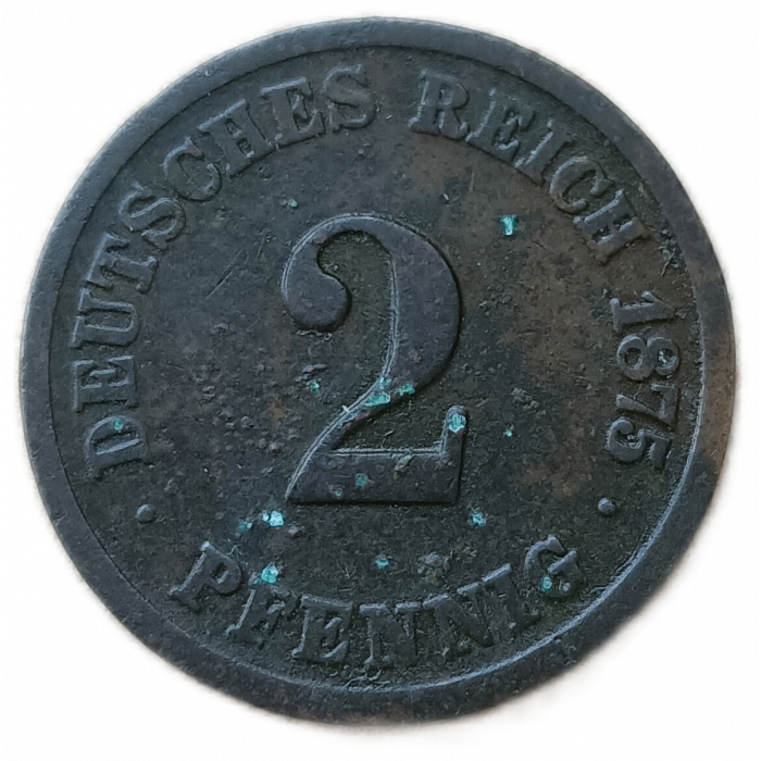 Германия 2 Пфеннига 1875 год F 