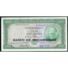 Мозамбик 100 Эскудо 1976, XF, Надпечатка