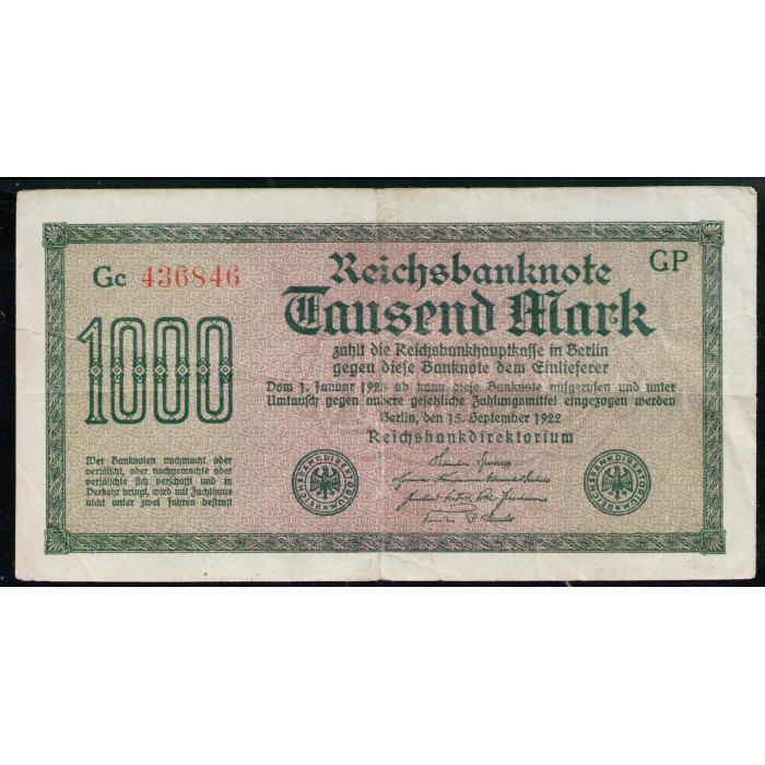 Германия 1000 Марок 1922 год