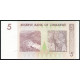 Зимбабве 5 Долларов 2007 год UNC Балансирующие скалы Чиремба Плотина Кариба слон