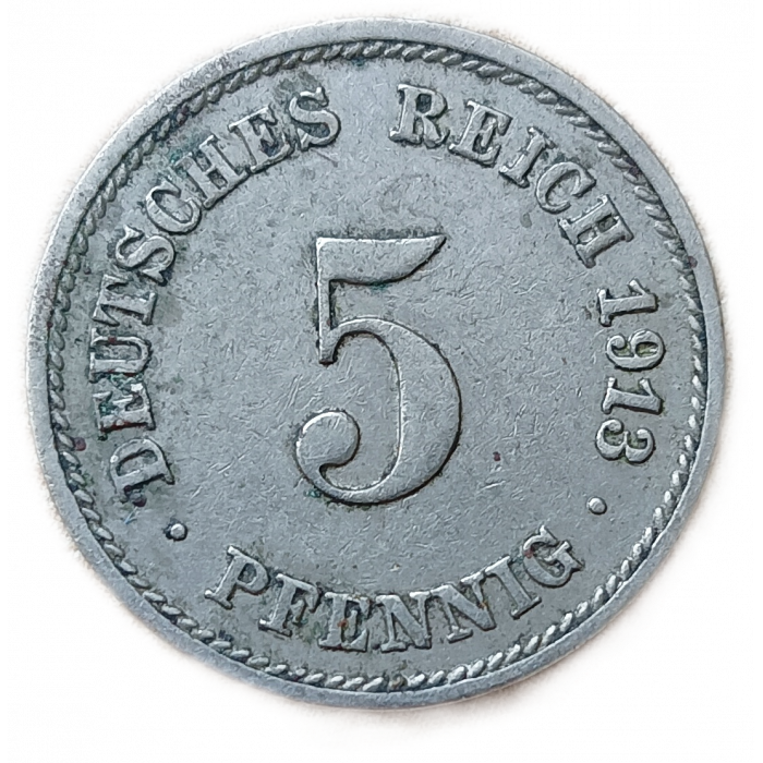 Германия 5 Пфеннигов 1913 год F Германская империя