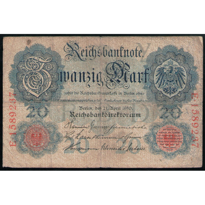 Германия 20 Марок 1910 год