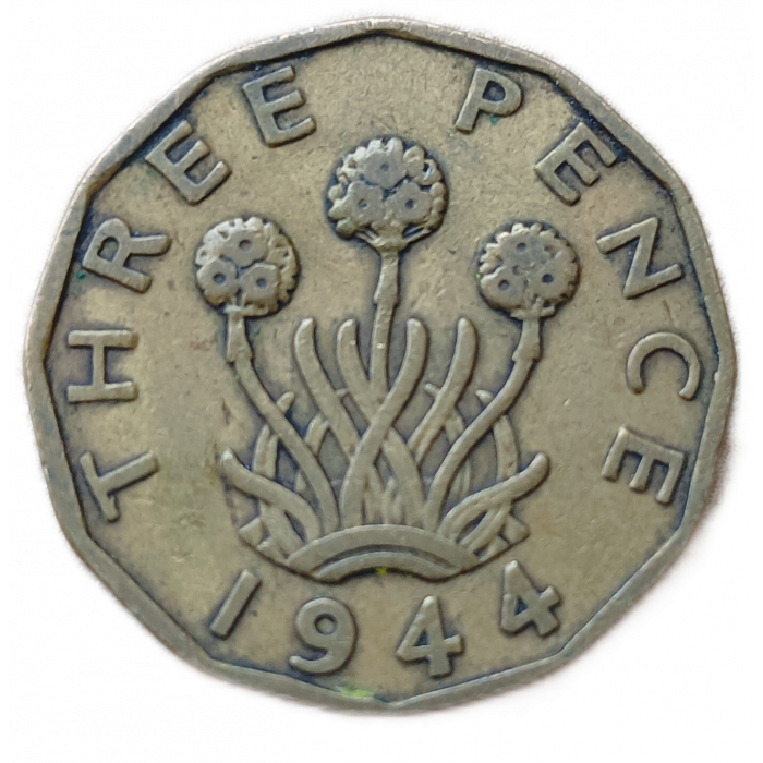 Великобритания 3 Пенса 1944 год Армерия приморская Георг 6