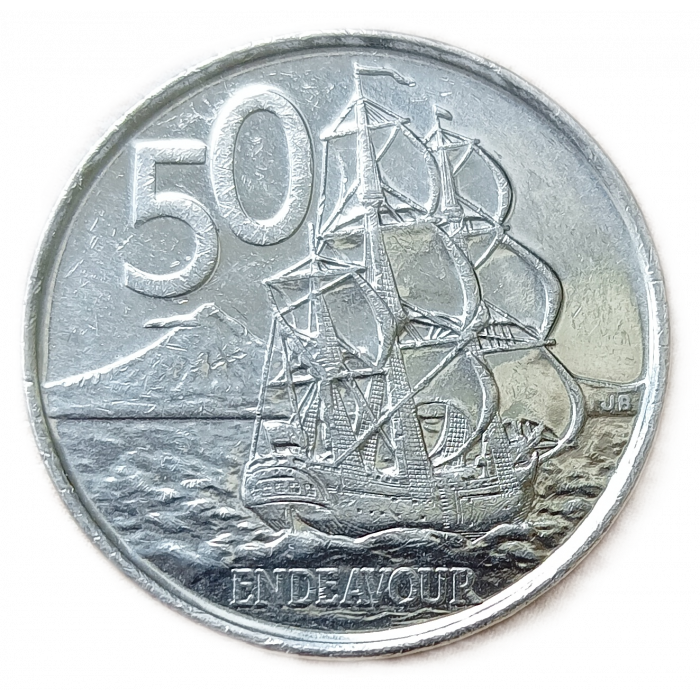 Новая Зеландия 50 Центов 2006 год Английский военный корабль Индевор