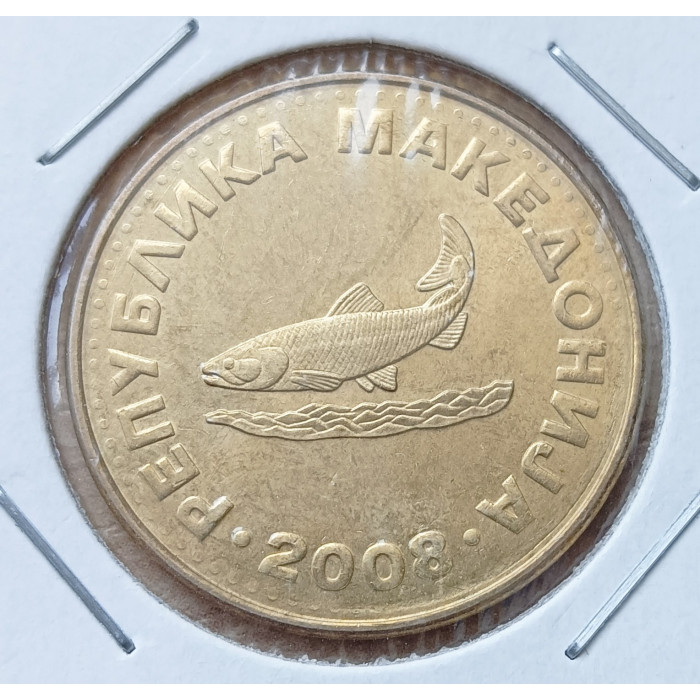 Македония 2 Денара 2008 год , AUNC , Охридская форель