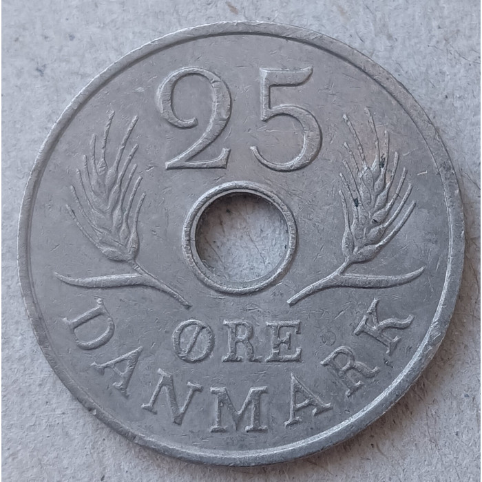 Дания 25 Эре 1967 год Король Фредерик 9