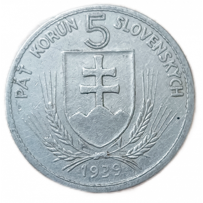 Словакия 5 Крон 1939 год Словацкий католический священник Андрей Глинка За Бога За свободу нации