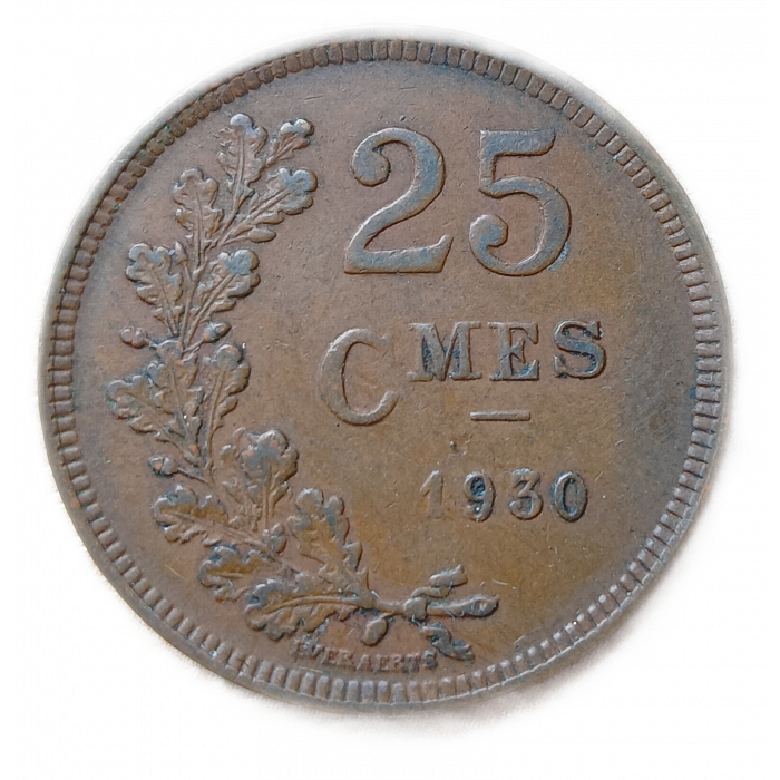 Люксембург 25 Сантимов 1930 год