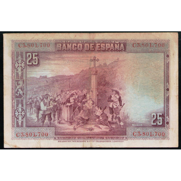 Испания 25 Песет 1928 год Педро Кальдерон де ла Барка